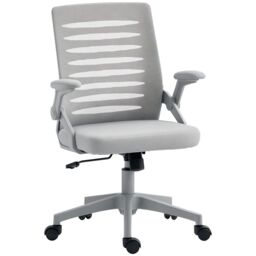 VINSETTO Mesh Office Chair Home Swivel Task Chair w/ Lumbar Support, Arm in Grey - thumbnail 2