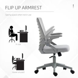 VINSETTO Mesh Office Chair Home Swivel Task Chair w/ Lumbar Support, Arm in Grey - thumbnail 4