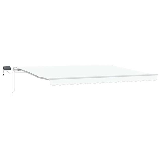 Berkfield Home Manual Retractable Awning with LED White 450x300 cm
