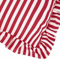 Wylder Millie Ruffle Striped Outdoor Cushion in Red - Size: 50 cm x 50 cm - thumbnail 4