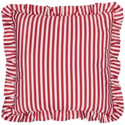 Wylder Millie Ruffle Striped Outdoor Cushion in Red - Size: 50 cm x 50 cm - thumbnail 1