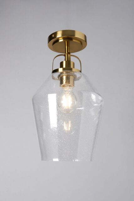BHS Lighting Saskia Bubble Glass Flush Ceiling Light in Metallic Gold - image 1