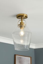 BHS Lighting Saskia Bubble Glass Flush Ceiling Light in Metallic Gold - thumbnail 4