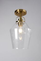 BHS Lighting Saskia Bubble Glass Flush Ceiling Light in Metallic Gold - thumbnail 1