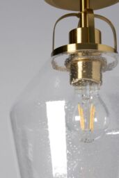 BHS Lighting Saskia Bubble Glass Flush Ceiling Light in Metallic Gold - thumbnail 3