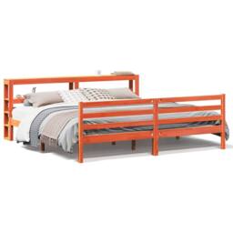 Berkfield Home Decorative Bed Frame without Mattress Wax Brown 200x200 cm Solid - thumbnail 3