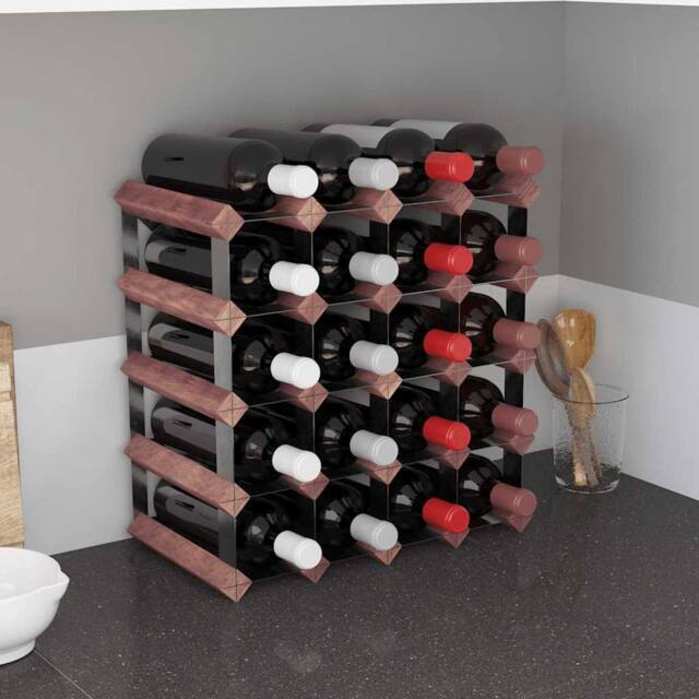 Berkfield Home Wine Rack for 20 Bottles Brown Solid Wood Pine - image 1