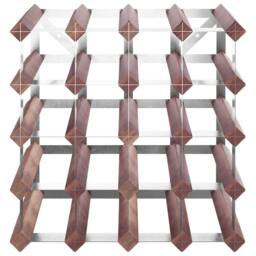 Berkfield Home Wine Rack for 20 Bottles Brown Solid Wood Pine - thumbnail 4