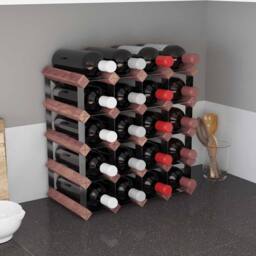 Berkfield Home Wine Rack for 20 Bottles Brown Solid Wood Pine - thumbnail 1