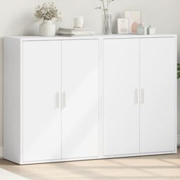 Berkfield Home Sideboards 2 pcs White 60x31x84 cm Engineered Wood - Size: 60 x 31 x 84 cm - thumbnail 1