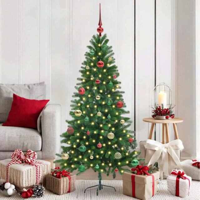 Berkfield Home Christmas Tree with 150 LEDs with Stand Green 150 cm PE - image 1