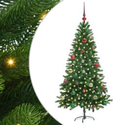 Berkfield Home Christmas Tree with 150 LEDs with Stand Green 150 cm PE - thumbnail 2