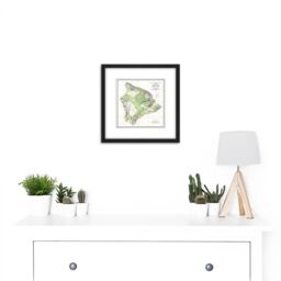 Artery8 Map Antique 1901 Donn Hawaii Hawaiian Islands USA Replica 8X8 Inch Square Wooden Framed Wall Art Print Picture with Mount in Black - thumbnail 2