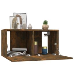 Berkfield Home Hanging TV Cabinets 3 pcs Smoked Oak 60x30x30 cm in Brown - Size: 60 x 30 x 30 cm - thumbnail 3