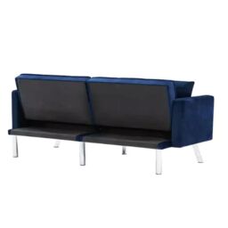 KOSY KOALA Sofa Bed 2 Seater Blue Velvet Click Clack Sofa Settee Recliner Couch with Metal Legs 2 Pillows - thumbnail 7