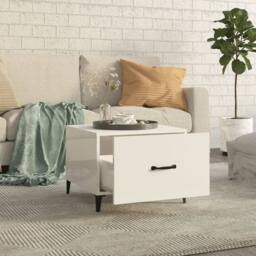 Berkfield Home Decorative Coffee Tables with Metal Legs 2 pcs High Gloss White 5 - thumbnail 1