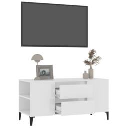 Berkfield Home TV Cabinet High Gloss White 102x44.5x50 cm Engineered Wood - thumbnail 5
