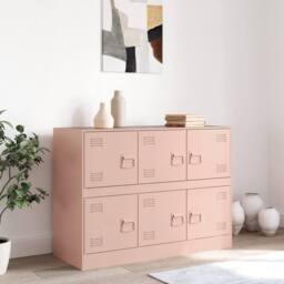 Berkfield Home Sideboard Pink 99x39x73 cm Steel - Size: 99 x 39 x 73 cm