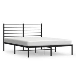 Berkfield Home Metal Bed Frame with Headboard Black 160x200 cm
