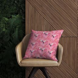 Warren Reed - Designer Watercolour Flamingo Hearts Outdoor Cushion in Pink - Size: 45 cm x 45 cm - thumbnail 2