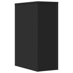 Berkfield Home Narrow Bathroom Cupboard with Wheels Black Engineered Wood - thumbnail 6