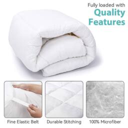 "EONLION 4"" Mattress Topper Big Double in White" - thumbnail 4