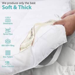 "EONLION 4"" Mattress Topper Big Double in White" - thumbnail 5