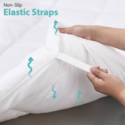 "EONLION 4"" Mattress Topper Big Double in White" - thumbnail 3