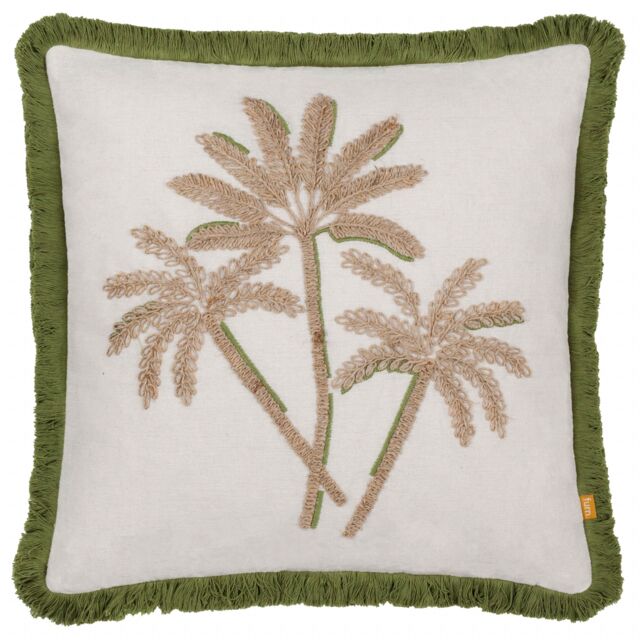 Furn Palm Embroidered Cushion in Green - Size: 45 cm x 45 cm - image 1