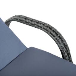STILVORA Sun Lounger Set with Adjustable Back & Grey Cushions - thumbnail 8