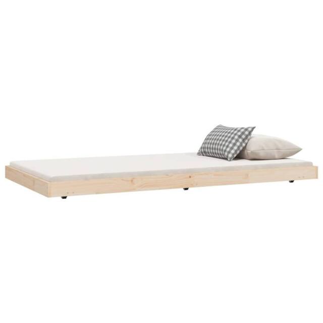 Berkfield Home Beautiful Bed Frame without Mattress 100x200 cm Solid Wood Pine in Light Tan - image 1