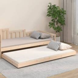 Berkfield Home Beautiful Bed Frame without Mattress 100x200 cm Solid Wood Pine in Light Tan - thumbnail 2