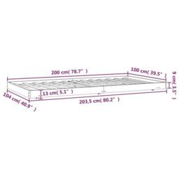 Berkfield Home Beautiful Bed Frame without Mattress 100x200 cm Solid Wood Pine in Light Tan - thumbnail 9