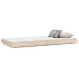 Berkfield Home Beautiful Bed Frame without Mattress 100x200 cm Solid Wood Pine in Light Tan - thumbnail 3