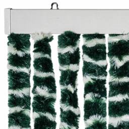 Berkfield Home Fly Curtain Green & White 118x220 cm Chenille - thumbnail 4