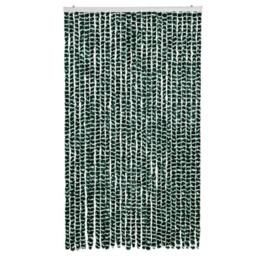 Berkfield Home Fly Curtain Green & White 118x220 cm Chenille - thumbnail 3