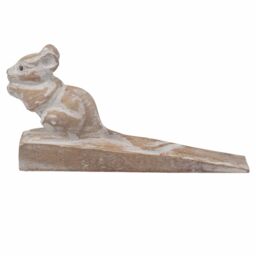 KDMD Hand carved Doorstop - Dormouse in Brown