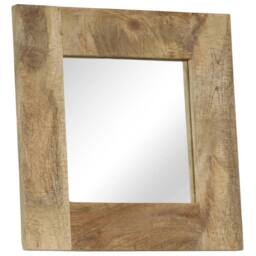 Berkfield Home Mirror Solid Mango Wood 50x50 cm in Brown - thumbnail 9