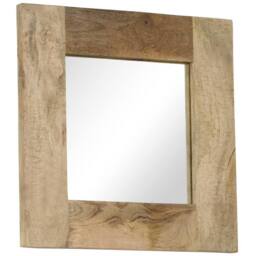 Berkfield Home Mirror Solid Mango Wood 50x50 cm in Brown - thumbnail 7
