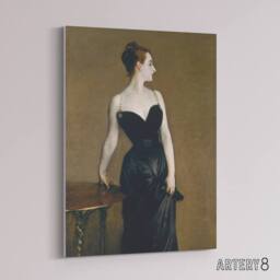 "Artery8 Madame X Portrait Painting Sargent Canvas Wall Art Print in Brown - Size: W12"" x H16""" - thumbnail 2