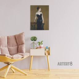 "Artery8 Madame X Portrait Painting Sargent Canvas Wall Art Print in Brown - Size: W12"" x H16""" - thumbnail 3
