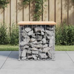 Berkfield Home Garden Bench Gabion Design 43x44x42 cm Solid Wood Pine in Brown - Size: 43 x 44 x 42 cm - thumbnail 1