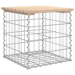 Berkfield Home Garden Bench Gabion Design 43x44x42 cm Solid Wood Pine in Brown - Size: 43 x 44 x 42 cm - thumbnail 5