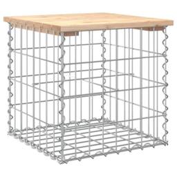Berkfield Home Garden Bench Gabion Design 43x44x42 cm Solid Wood Pine in Brown - Size: 43 x 44 x 42 cm - thumbnail 2