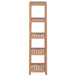 Berkfield Home 4-Tier Bathroom Storage Rack Solid Teak 42x42x165 cm in Brown - Size: 42 x 42 x 165 cm - thumbnail 2