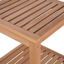 Berkfield Home 4-Tier Bathroom Storage Rack Solid Teak 42x42x165 cm in Brown - Size: 42 x 42 x 165 cm - thumbnail 4