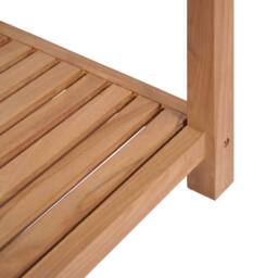 Berkfield Home 4-Tier Bathroom Storage Rack Solid Teak 42x42x165 cm in Brown - Size: 42 x 42 x 165 cm - thumbnail 5