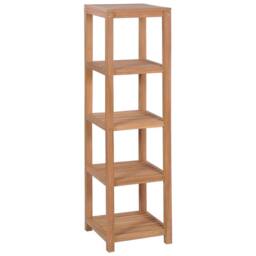 Berkfield Home 4-Tier Bathroom Storage Rack Solid Teak 42x42x165 cm in Brown - Size: 42 x 42 x 165 cm