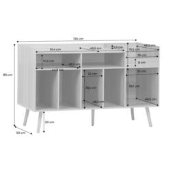 sweeek 130cm Vintage Vinyl Furniture Xl With Wood Effect in Light Brown - thumbnail 6