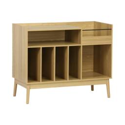 sweeek 130cm vintage vinyl furniture XL with wood effect in Beige - thumbnail 2